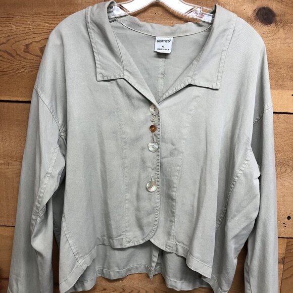 Vintage GERTIES Made USA 2 Piece Button Down Shirt & Pants Size XL Green Soft - Picture 4 of 14